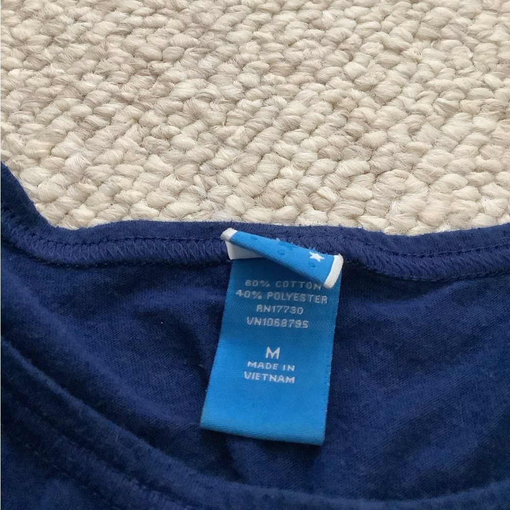 EUC Target Americana USA Patriotic Tee Blue Short Cap Sleeve Stretch XS - Picture 6 of 6